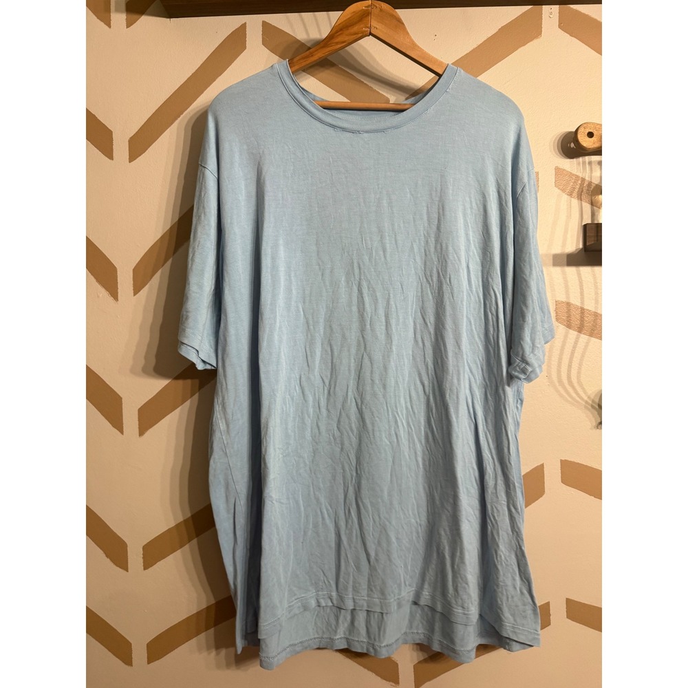 Kyte T-Shirt Women XXL Blue Bamboo Rayon Short Sleeve Relaxed Fit Tee